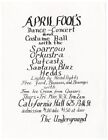 April Fool's Dance Santana Sparrow Hedds 1967 California Hall Concert Handbill
