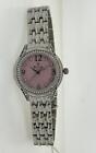Bulova 96X124 Women's Analog Round Pink Dial Stainless Steel Crystals Watch