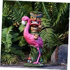 Yiosax Solar Tiki Statue-Outdoor Statues-Tiki Bar Flamingo Tiki Knight Statue