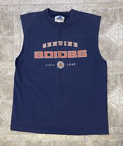 Vintage Adidas Navy Graphic Tank Top Shirt Size S/M Made In USA