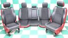 14-18 Ram Crew Rebel Black Red Heat Leather Cloth Power Buckets Backseat Seats (For: Ram Limited)