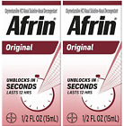2 Pack Afrin Original 12 Hour Nasal Congestion Relief Spray - 15 ml Exp. 08/26