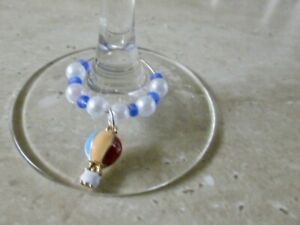 WINE GLASS CHARMS SET 2 BALLOON DRINK GRAD PARTY FAVOR GIFT WEDDING BIRTHDAY