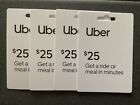 SPECIAL THIS WEEK!!Total of 4 $25.00 UBER GIFT CARDS (Physical Card) for $122.50
