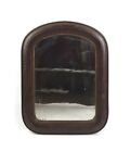 Antique Victorian Arched Wood Wall Mirror Original WAVY GLASS Gilt Liner