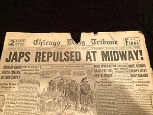 New ListingOriginal Chicago Daily Tribune Newspaper 4 Headlines WW2 1942-1944