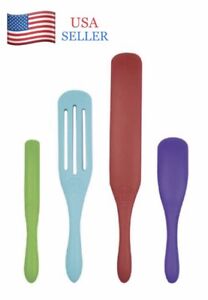 Kalorik Mad Hungry Silicone 4 Piece Spurtles Kitchen Utensil Set Cooking Spoons