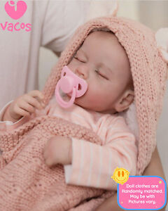 VACOS Handmade Realistic Reborn Baby Dolls Vinyl Silicone Newborn Doll Real Gift