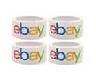 4 Rolls Official eBay Branded Logo Shipping Tape White New