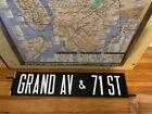 NY NYC BUS ROLL SIGN SECTION GRAND AVENUE 71 STREET BROOKLYN QUEENS NAVY YARD