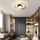 Modern Aluminum LED Ceiling Light Living Room Bedroom Chandelier Black White