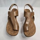 New Walking Cradles Sandals Natalia Luggage Brown Leather Ankle Strap Size 12WW