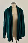 CHARTER CLUB LUXURY 100% CASHMERE Womens Small Green Open Front Sweater Cardigan