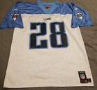 Reebok Tennessee Titans Jersey Mens Large #28 Chris Johnson White NFL Players