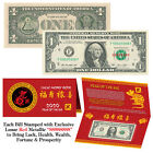 2020 Chinese New YEAR of the RAT Lunar Red Lucky Eight 8's $1 US Bill w/Foldover