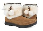 UGG Brie Chestnut Suede Fur Pom Pom Boots Womens Size 10 *NIB*