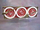 DU PONT Country Club Coasters Set 5 Red White Plastic MEMBER-GUEST 1982 DELAWARE