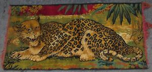 VINTAGE EARLY 1900's TAPESTRY 19 x 36 BENGAL TIGER