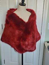 Guess Women's Blood Red Faux Fur Stole Wrap Gothic Style