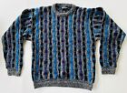 Vintage 90s Sweater Coogi Style Hip Hop Biggie Cosby 3D Textured Men’s Large