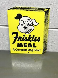 FRISKIES MEAL Thick Metal Sign Dog Food Animal Pet Gas Oil Sales Service
