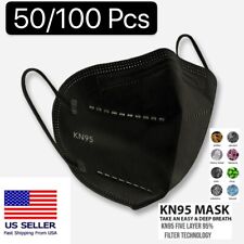 10/50/100 Pcs Black KN95 Protective 5 Layer Face Mask BFE 95% Disposable Masks