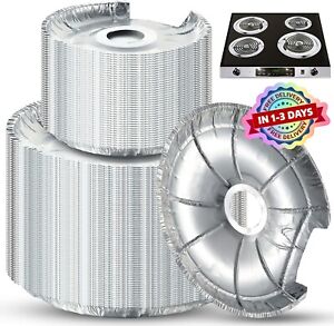 60 Pcs Electric Stove Burner Covers, Disposable Aluminum Foil Drip Pan Liners US