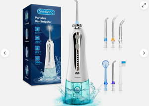 Cordless Water Flosser Portable 300ML for Teeth Dental Oral Irrigator 6 Jet Tips