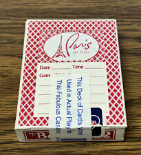 Authentic Paris Las Vegas Playing Cards Bee Red Deck sealed, Game Used In Casino