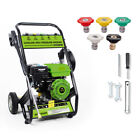 Gas Powered Pressure Washer 3800 PSI 2.5 GPM 196CC with 5 Nozzles and Wheels