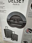 2 PIECE - Delsey Paris Hardside Luggage Set Grey Gray Carryon Checked Spinner
