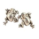 Frog with Red Eyes Sterling Silver Post Earrings