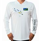 Solomon Islands Map Flag Boat Fishing Beach UV UPF 50 Long Sleeve T-Shirt Hood