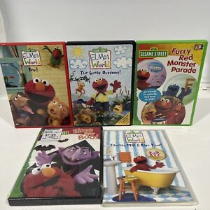 Sesame Street 5 DVD Lot | Elmo’s World The Great Outdoors! Pets! Says Boo Bath