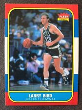 1986-87 Fleer basketball card # 9 Larry Bird, Boston Celtics EX
