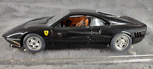 Vintage Burago Ferrari GTO 1984 Die Cast Car Black 1/24 With Cover ST9