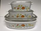 Corning Ware Wildflower Casserole Baking Dishes with lids 3 Piece Set