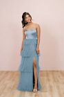 Beautiful Revelry Frankie French Blue Satin Prom, Or Bridesmaids Dress.  Size 0