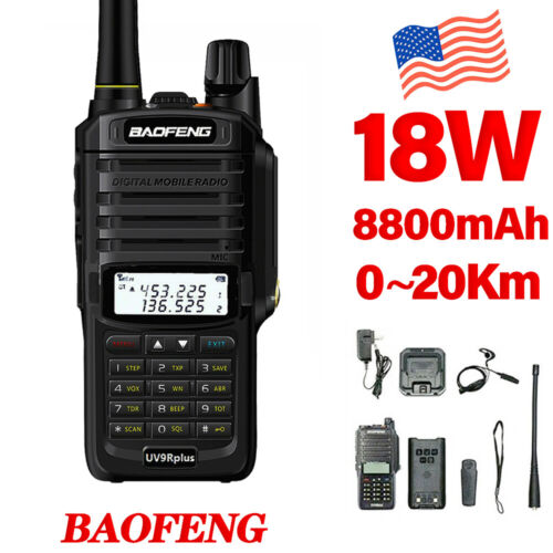Baofeng UV9R Plus VHF/UHF Walkie Talkie Dual-Band ​Handheld Two-way Radio 18W US