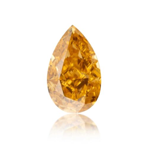 0.38 Carat Loose Orange Natural Diamond Pear Shape VS2 Clarity  GIA Certified