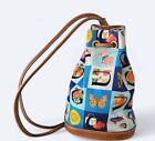 Gucci Color Block Printed Canvas Leather Sling Backpack Bag, 1980