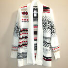NWT LOFT Ivory Fair Isle Nordic Open Front Cardigan Sweater sz XS