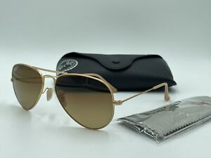 Ray Ban RB3025 112/M2 55mm AVIATOR METAL Brown POLARIZED /Gold AUTHENTIC ITALY