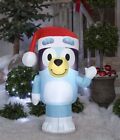 3.5' GEMMY BLUEY IN SANTA HAT Airblown Lighted Yard Inflatable IN HAND