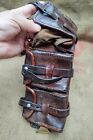 WW1 Military Leather Bandolier Ammo Pouch Antique Fashion Belt