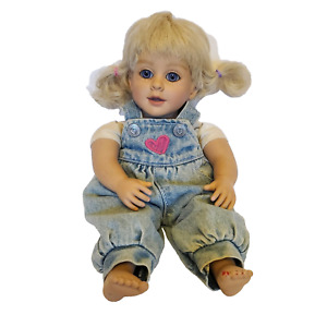 Vintage My Twinn Doll Girl Figure 1997 Poseable Blue Eyes Blonde Hair Overalls
