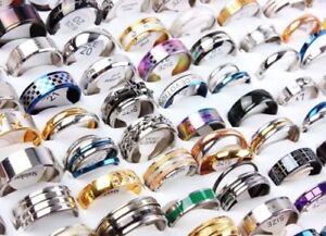 Wholesale 30pcs BULK LOT mixed STAINLESS STEEL RINGS MEN'S Fashion Wedding Ring
