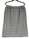0866 Pendleton Gray Plaid Wool Pencil Skirt Size Medium
