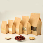 Kraft Paper Stand Up Bags Self Seal Bag With Matte Window Food Grade Pouches