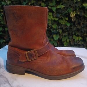 Ariat ATS Riot Rambler Suede Engineer Boots Men's Size 9.5 D Brown Square Toe